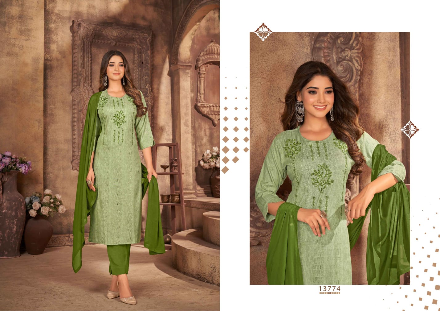 Jigni Kajree By Kalaroop 13770-13773 Readymade Salwar Suits Catalog